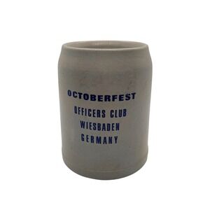 Vintage Oktoberfest Officers Club Wiesbaden Germany Beer Stein 0.5L Grey Blue